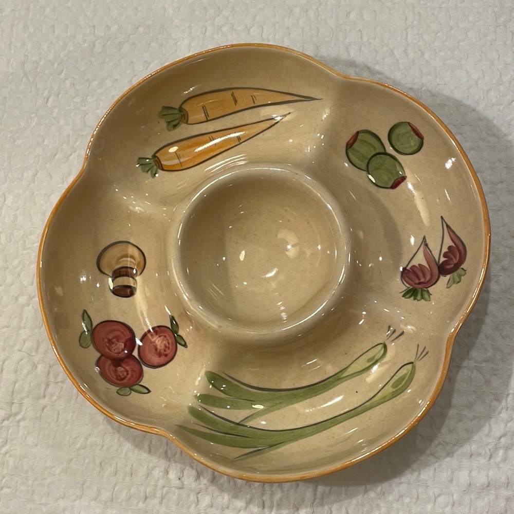#506 Vintage Mid Century Veggie dip server